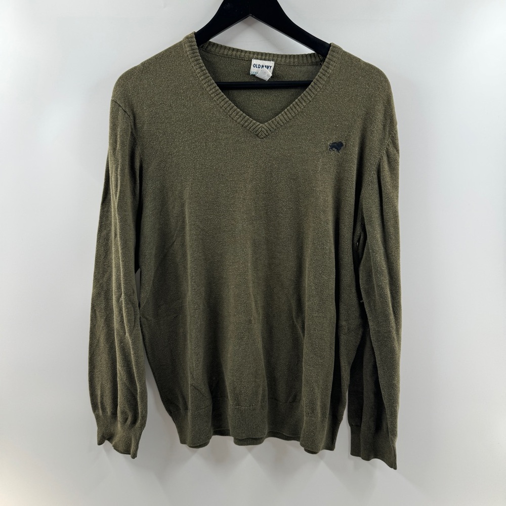 Old Navy Olive Green V-Neck Sweater Men’s Size Large Long Sleeve